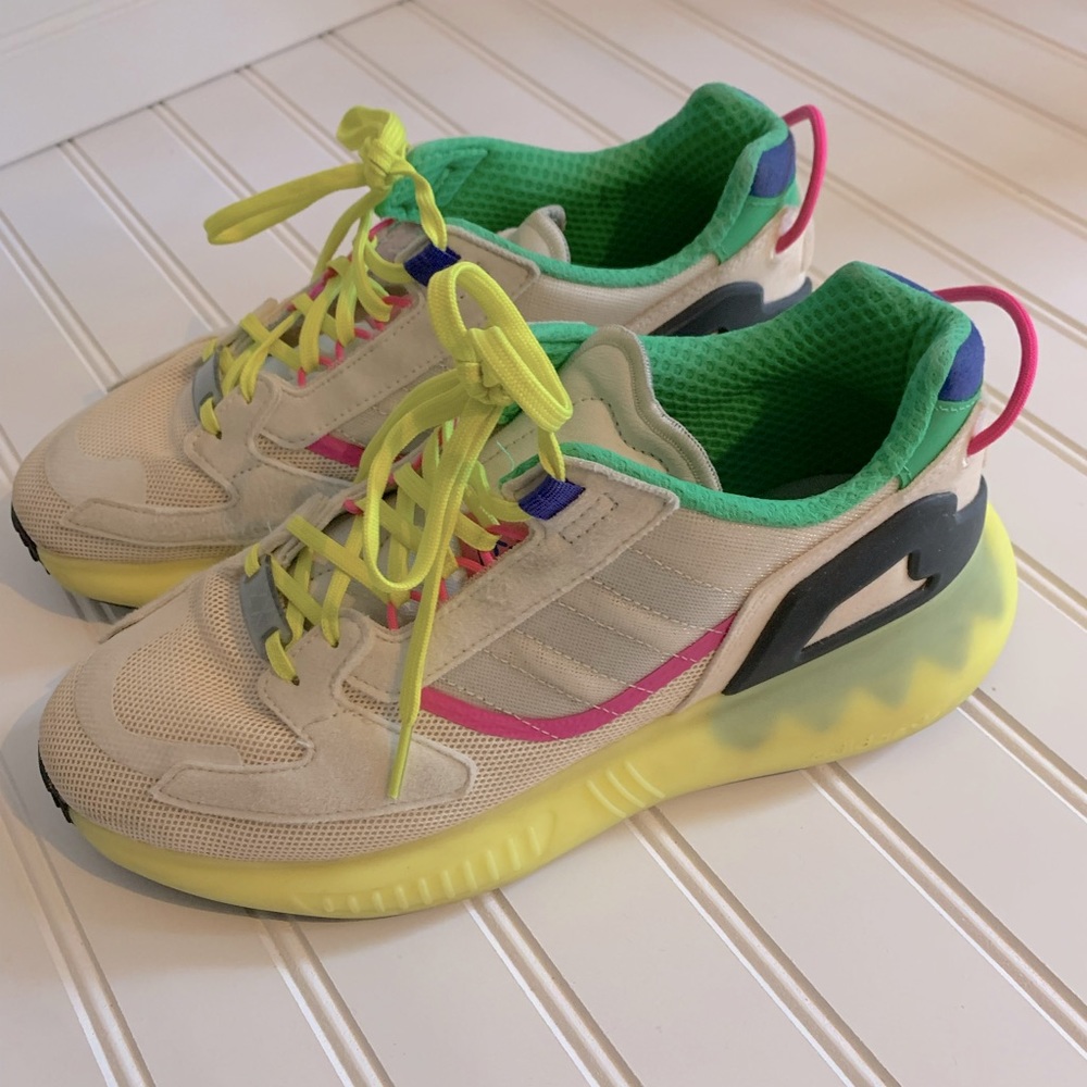 Adidas ZX 5K Boost Shoes Women's Size 8.5 Running Shoes Multicolor Pink Yellow